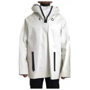Bottega Veneta White Leather Men Waterproof Jacket Blouson