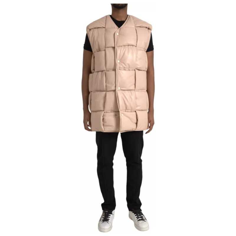 Bottega Veneta Beige Quilted Sleeveless Calf Leather Jacket, theFeinheit