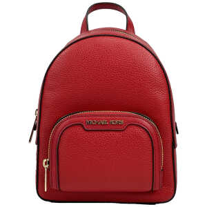 Michael Kors Jaycee Mini XS Leather Zip Pocket Backpack Red