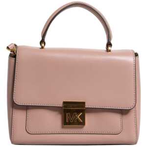 Michael Kors Pink Leather Logo Plaque Crossbody MINDY Satchel Bag