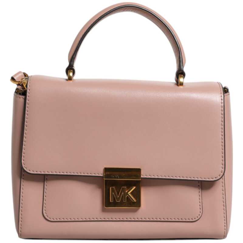 Michael Kors Pink Leather Logo Plaque Crossbody MINDY Satchel Bag, theFeinheit