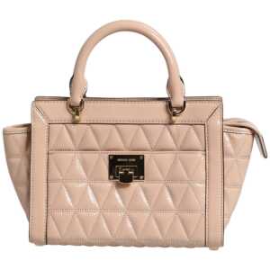 Michael Kors Peach Quilted Leather Logo Crossbody VIVIANNE Messenger Bag