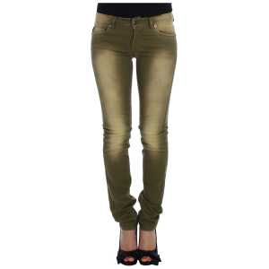 Cavalli Green Slim Fit Cotton Stretch Jeans