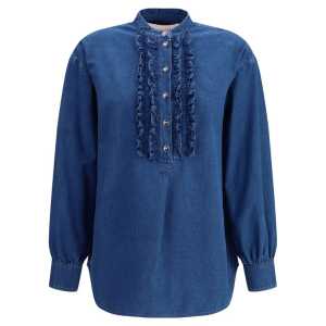 Valentino Ruffle denim Shirts
