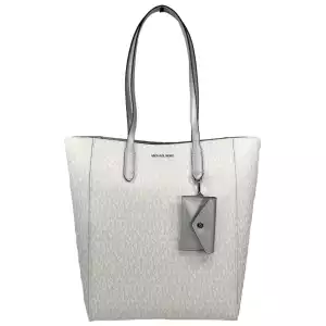 Michael Kors Vincent With Card Case Large Tote Purse Bag Silver