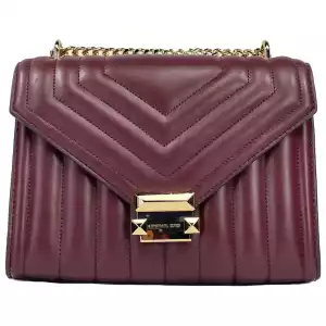 Michael Kors Whitney Medium Chain Shoulder Flap Crossbody Oxblood
