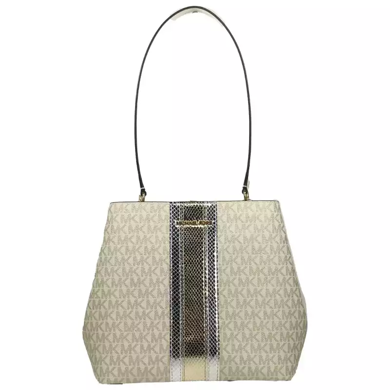 Michael Kors Medium Pratt Bucket Shoulder Bag Purse Pale Gold/Cream, theFeinheit