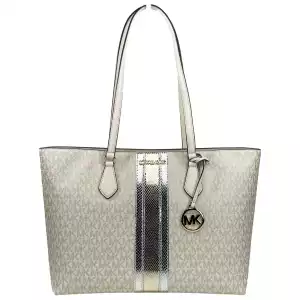 Michael Kors Sheila Large Tote Purse Bag Pale Gold