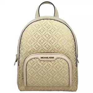 Michael Kors Jaycee Medium Zip Pocket Backpack Bag Cream Gold