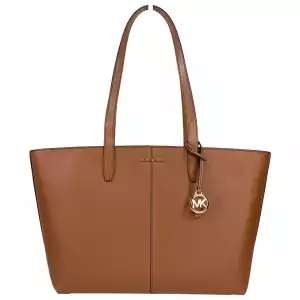 Michael Kors Medium Zip Top Tote Carryall Bag Brown