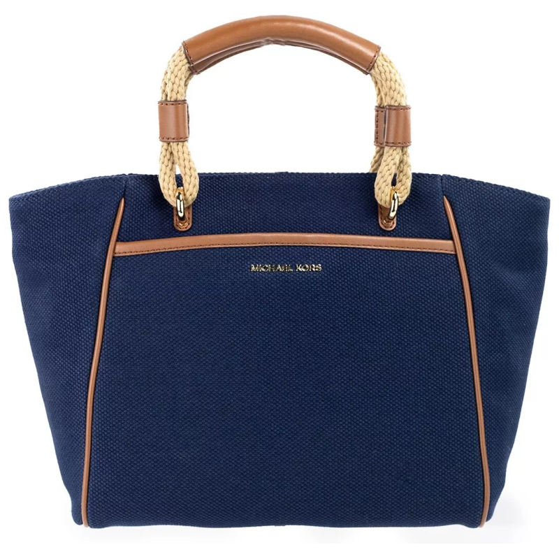 Michael Kors Talia Small Navy Cotton Canvas Tote Crossbody Purse, theFeinheit