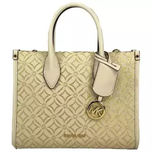 Michael Kors Mirella Small Top Zip Crossbody Tote Bag Creme