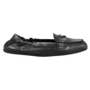 Prada Vintage-effect leather Loafers