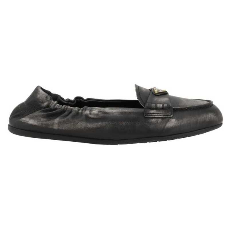 Prada Vintage-effect leather Loafers, theFeinheit