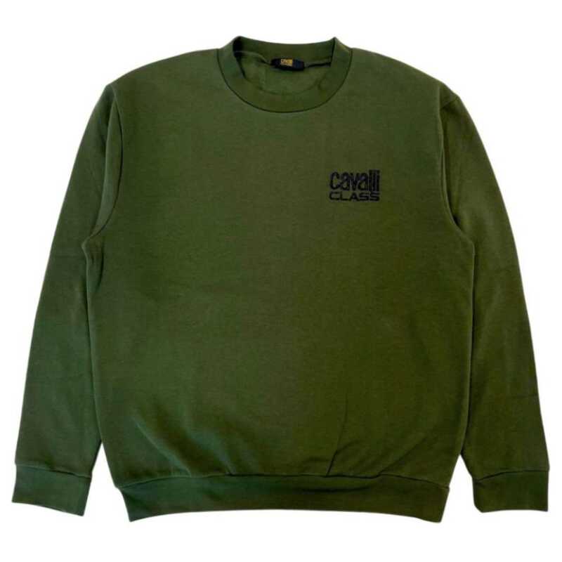 Cavalli Class Green Polyester Men Hoodie, theFeinheit