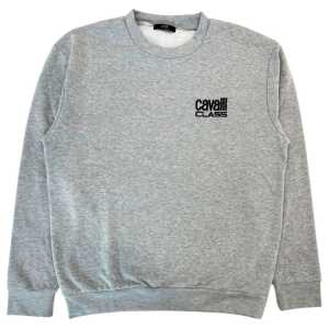 Cavalli Class Gray Polyester Men Sweater