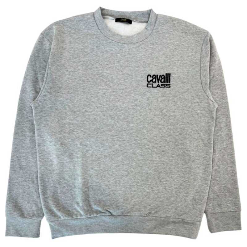 Cavalli Class Gray Polyester Men Sweater, theFeinheit