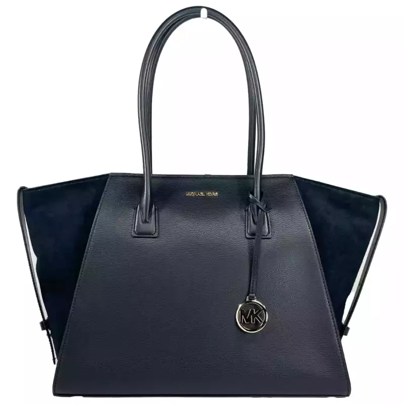 Michael Kors Avril XL Suede Leather Top Zip Satchel Bag Black, theFeinheit