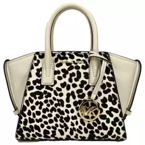 Michael Kors Avril XS Cream Cheetah Satchel Crossbody Bag Purse