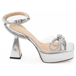MACH & MACH Elegant Silver Leather Platforms