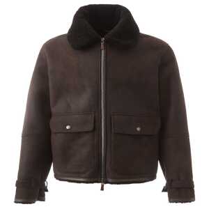 Lardini Elegant Montone Leather Brown Jacket