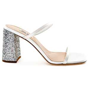 Miu Miu White Silk Sandal