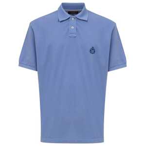 Canali Blue Cotton Polo Shirt