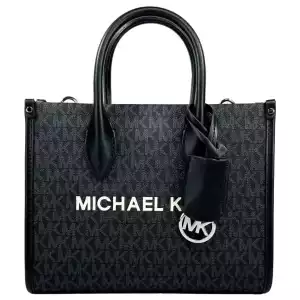 Michael Kors Mirella Signature Small Top Zip Tote Bag Black