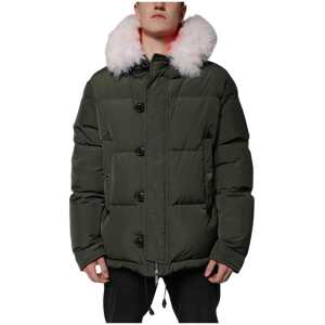 Dsquared² Green Hooded Long Sleeves Fur Shearling Jacket