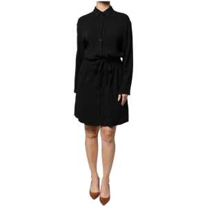 Emporio Armani Black Viscose Long Sleeves A-line Mini Dress