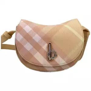 Burberry Mini Check Rocking Horse Crossbody Bag Purse Peach
