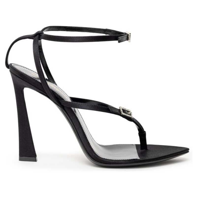 Saint Laurent Black Leather E Raso Sandal, theFeinheit