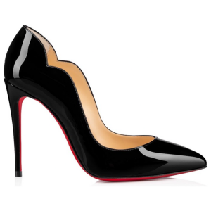 Christian Louboutin Black Patent Leather Hot Chick Pumps 100