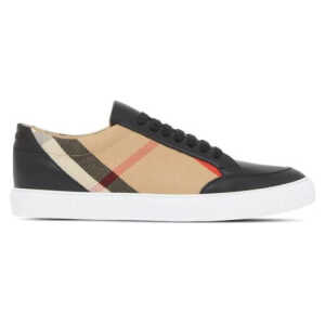 Burberry Black Leather New Salmond Sneakers