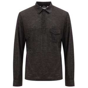 Corneliani Gray Wool Polo Shirt