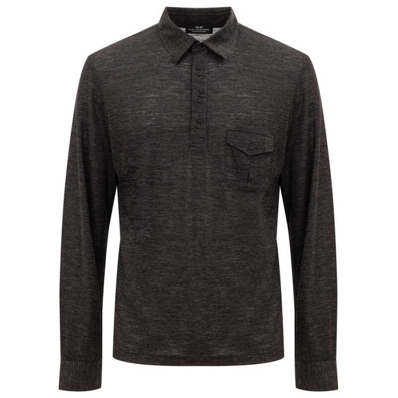 Corneliani Gray Wool Polo Shirt, theFeinheit