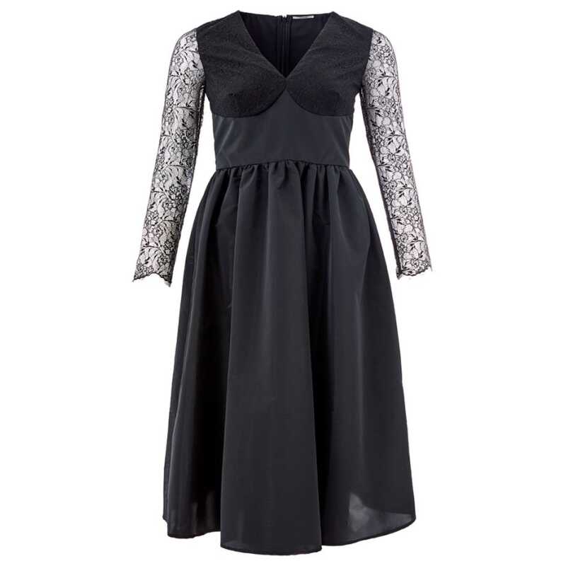 Lardini Elegant Black Polyester Dress, theFeinheit