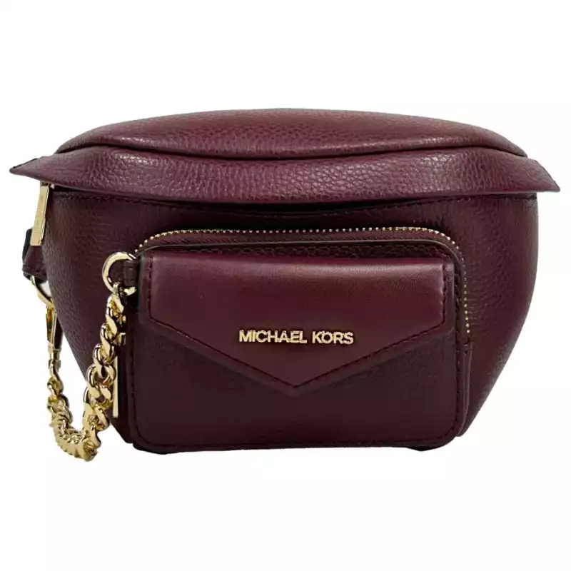 Michael Kors Leather Maise 2 in 1 Fanny Waist Pack Bag Maroon, theFeinheit