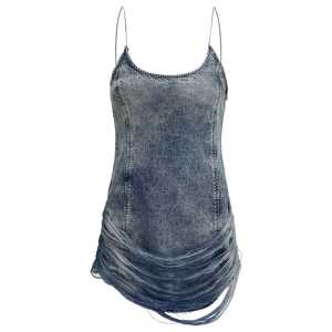 Diesel De-dra-short-fsg Mini Dress in denim