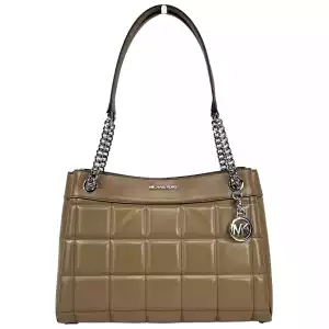 Michael Kors Susan Medium Chain Shoulder Tote Bag Driftwood