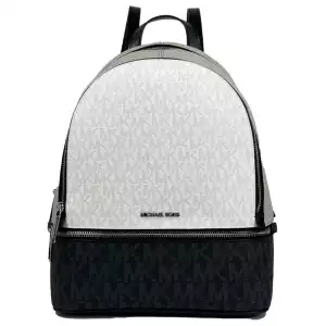 Michael Kors Rhea Medium PVC Backpack Bookbag Optic White Multi