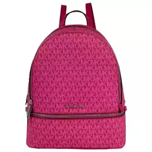 Michael Kors Rhea Medium PVC Backpack Bookbag Dragon Fruit