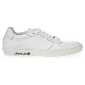 Roberto Cavalli White Leather Sneakers Luxe Footwear