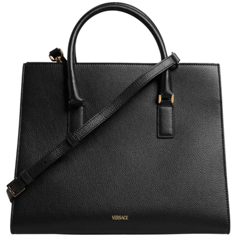Versace Black Large Leather Top Handle Shoulder Crossbody Bag, theFeinheit