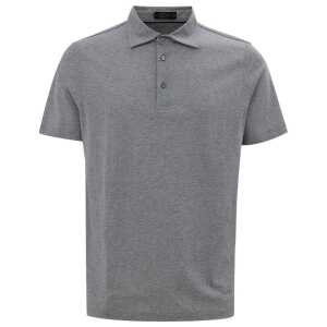 Corneliani Gray Cotton Polo Shirt