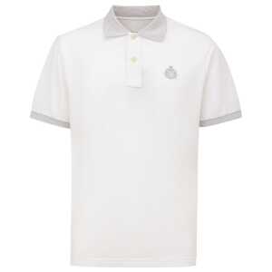 Canali White Cotton Polo Shirt