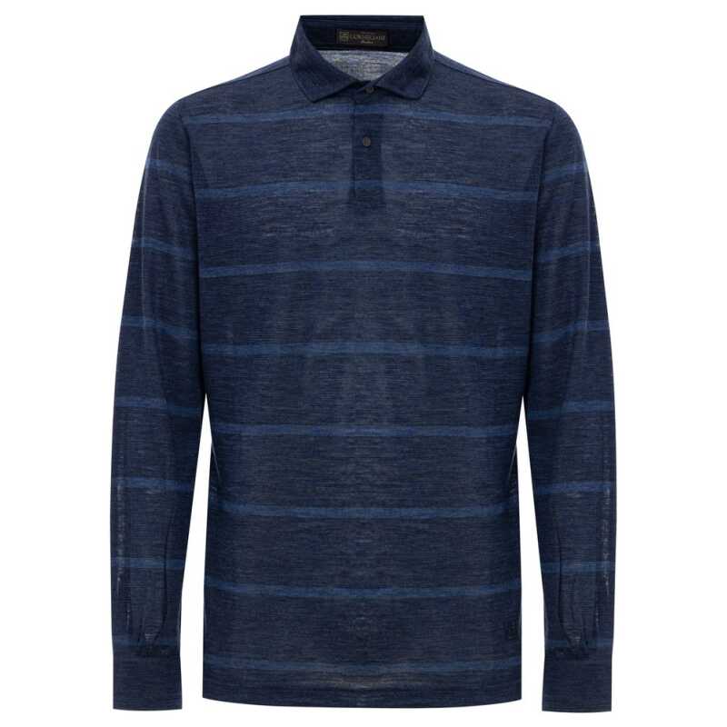 Corneliani Blue Wool Polo Shirt, theFeinheit