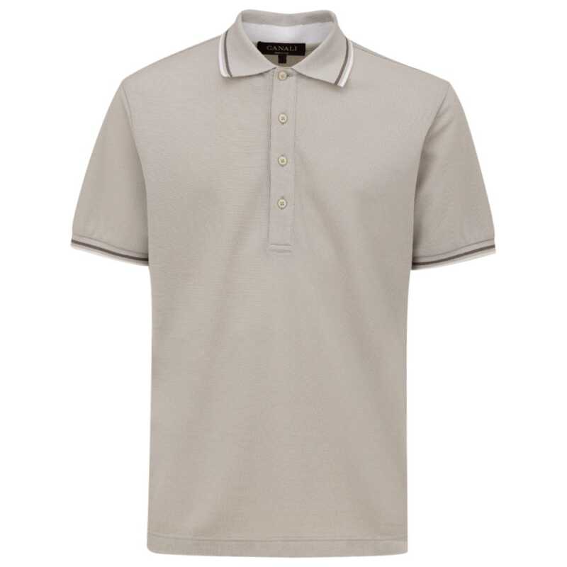 Canali Gray Cotton Polo Shirt, theFeinheit