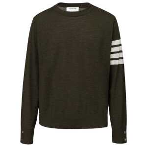 Thom Browne Green Wool Sweater