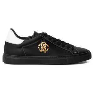 Roberto Cavalli Black Leather Sneaker